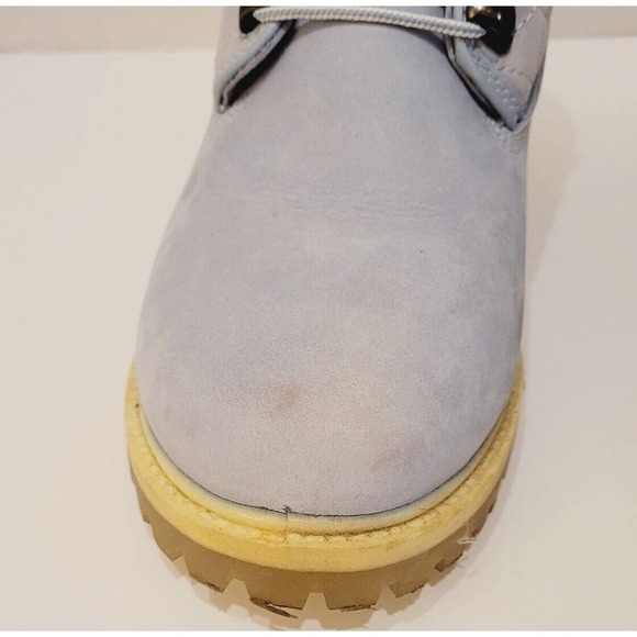 Vtg FUBU Collection Women’s Quilted Contender Boots POWDER BLUE 7M Construction - Picture 9 of 12